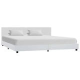Cumpara ieftin Cadru de pat, alb, 180x200 cm, piele ecologica