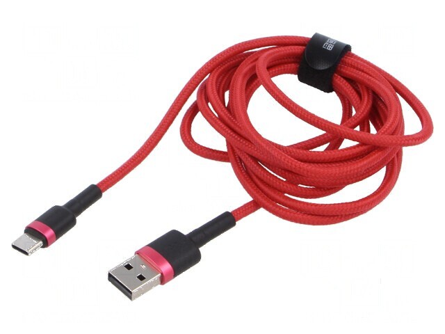 Cablu USB 2.0 A la C 2m roșu 2A High Speed