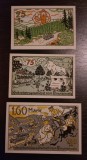 Lot 3 Notgeld Braunschweig - 25, 75 Pfennig si 1.60 Mark 1921