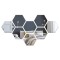 Set 8 Oglinzi Acrilice Autoadezive Luxer, Model Hexagon,18.5x16x9.3 cm, Silver