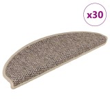 vidaXL Covorașe scări autoadezive, 30 buc. bej 65x21x4 cm aspect sisal