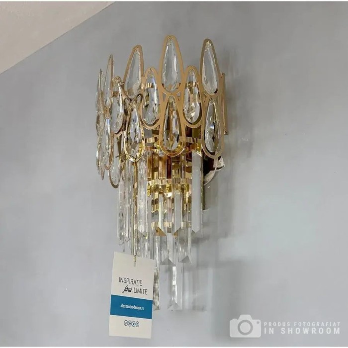 Aplica Cristal Jeannette 2x E14 Auriu ModernLight Concept