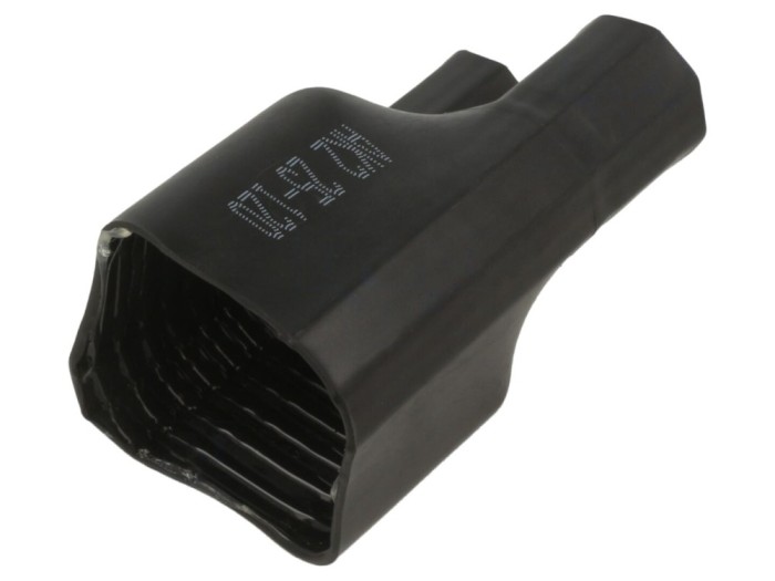 Capac termocontractibil negru 2 terminale
