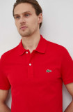 Lacoste polo de bumbac culoarea roșu, uni PH4012-001