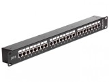 Patch panel 19&quot; 24 porturi Cat.6 FTP Negru, Delock 43295