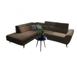 Coltar extensibil cu lada de depozitare, cu sezlong pe stanga Sergio Dark Brown, l274xA231xH82 cm