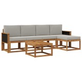vidaXL Set de canapele de exterior 6 pcs Natural și gri deschis 3385142