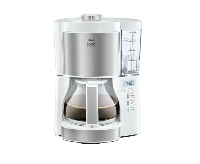 Aparat de cafea Melitta Look Timer 1025-07, 10 cesti, Alb