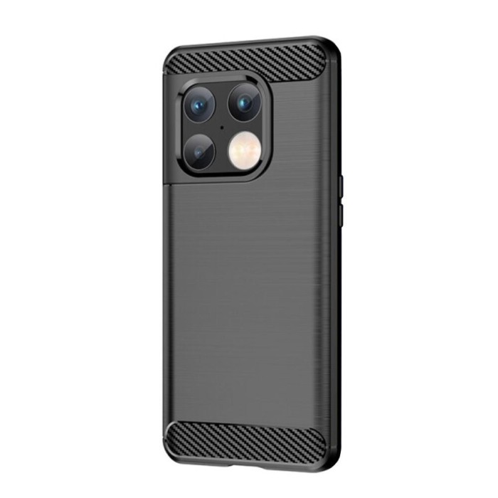 Husa carbon fiber compatibila cu oneplus 10 pro 5g, flexibila, htpmag protect 421.21, black