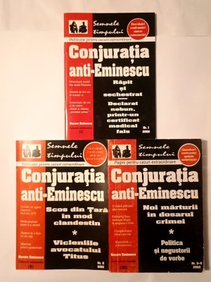 Conjurația anti-Eminescu (nr. 1/ 2000; 2/ 2001; 3-5/2002) (3 vol. - 56 p., 96 p., 414 p.) foto