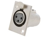 Soclu XLR Mamă 3 Pin cu Buton pentru Panou