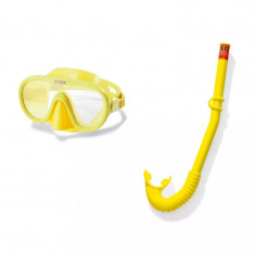 Set inot copii masca + tub respiratie galben