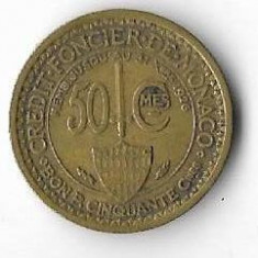 Moneda 50 centimes 1924 - Monaco foto