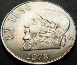 Cumpara ieftin Moneda exotica 1 PESO - MEXIC, anul 1978 * cod 627 = UNC, America Centrala si de Sud