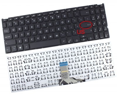 Tastatura Asus Neagra X515EA layout US fara rama enter mic, X515J layout US fara rama enter mic, X515JA layout foto