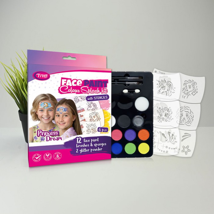 Set de vopsea pentru fata printesa Dream - 6 sabloane Tytoo Best CarHome