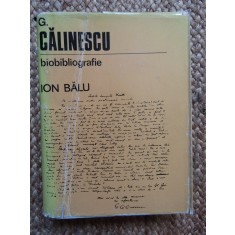Ion Balu - G. Calinescu - Biobibliografie (editia 1975)