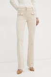 Morgan pantaloni de catifea cord POLENO culoarea bej, POLENO