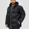 Geaca matlasata barbati big size cu gluga, Negru, 2XL