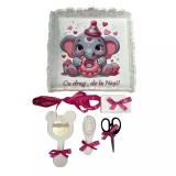 Cumpara ieftin Tavita Turta cu 6 Piese - Baby Elefant - TPT60 Alb cu Roz Inchis