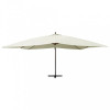 Umbrela suspendata cu stalp din lemn, alb nisipiu, 400x300 cm GartenMobel Dekor, vidaXL