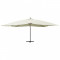 Umbrela suspendata cu stalp din lemn, alb nisipiu, 400x300 cm GartenMobel Dekor