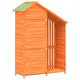 Cumpara ieftin Magazie de unelte de gradina maro 120x53,5x170cm lemn masiv pin