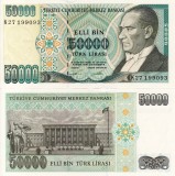 Bancnota Turcia 50000 Lire 1970 (1995) UNC