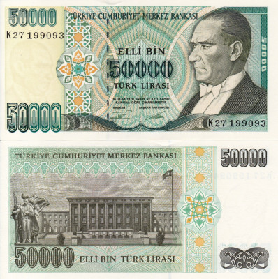 TURCIA 50.000 lire 1970 (1995) UNC!!! foto