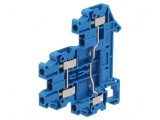 Termoconector albastru pentru şine 0,14-4mm&sup2;, 2 piste, 4 borne