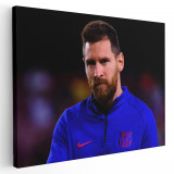 Tablou Lionel Messi fotbalist albastru 1567 Tablou canvas pe panza CU RAMA 20x30 cm