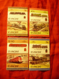 Serie mica St Vincent 1983 - Locomotive , 4 perechi, Nestampilat