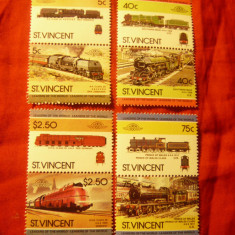 Serie mica St Vincent 1983 - Locomotive , 4 perechi