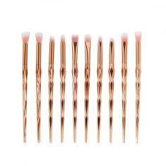 Set 10 pensule pentru machiaj profesional, Envisage, Luxury Makeup, manere gold rose