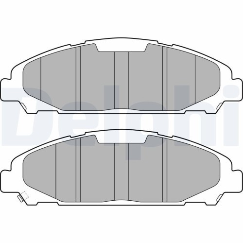 Set placute frana fata DELPHI, Ford Mustang Convertibil, 02.2014-, Mustang Coupe, 02.2014-, Fata; puntea fata
