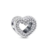 Cumpara ieftin Charm/talisman argint 925, JW1161, model inima, placat cu rodiu, DELIS