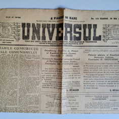 Ziar Vechi Universul Bucuresti nr. 110 sambata 10 mai 1952