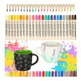 Set 24 markere acrilice impermeabile pentru pictat tesaturi si alte suprafete, multicolor