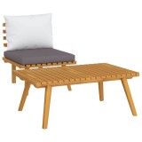 Cumpara ieftin Set mobilier de gradina cu perne, 2 piese, lemn masiv de acacia