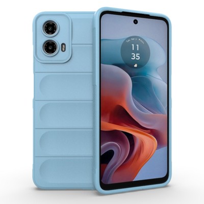 Husa Wave din Silicon compatibila Motorola Moto G34 Anti-Shock, Albastru deschis foto