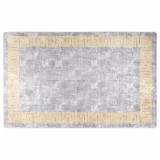 Covor lavabil gri 80x150 cm, antiderapant, poliester, catifea moale, Gossi