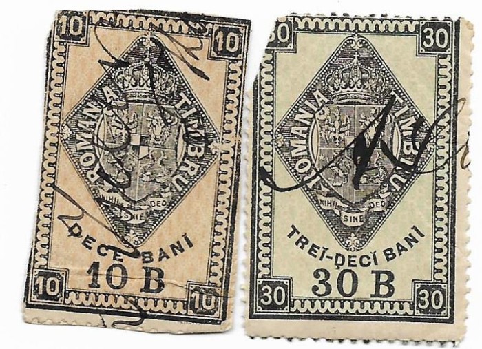 Timbru fiscal, 1890 - valori obliterate