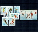 Laos 1984 - Jocurile Olimpice de iarna, sport, serie si colita neuzata