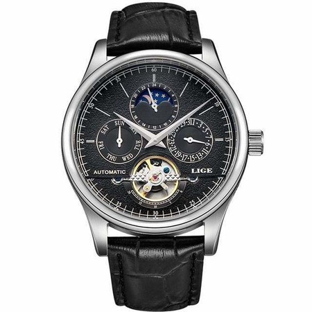 Ceas mecanic automatic, Lige, Elegant, Clasic,Curea din piele