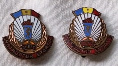 Instructor Sportiv lot x 2 variante insigne CNEFS &amp; UCFS, insigna anii 1970