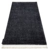 Covor Berber 9000 gri Franjuri shaggy, 80x150 cm, Dreptunghi, Polipropilena