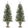 Brazi de Crăciun artificiali 2 buc. 100 LED verde și alb 120 cm