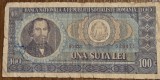 100 lei 1966, RSR / Rom&acirc;nia, circulată