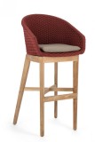 Cumpara ieftin Set 2 scaune bar lemn maro textil rosu Coachella 56x57x110 cm