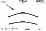 Set 2 Stergatoare Parbriz Valeo Silencio Flat Blade, Cauciuc+Grafit, Tip Plat, Carlig/Universal, Negru, Compatibil BMW Fiat